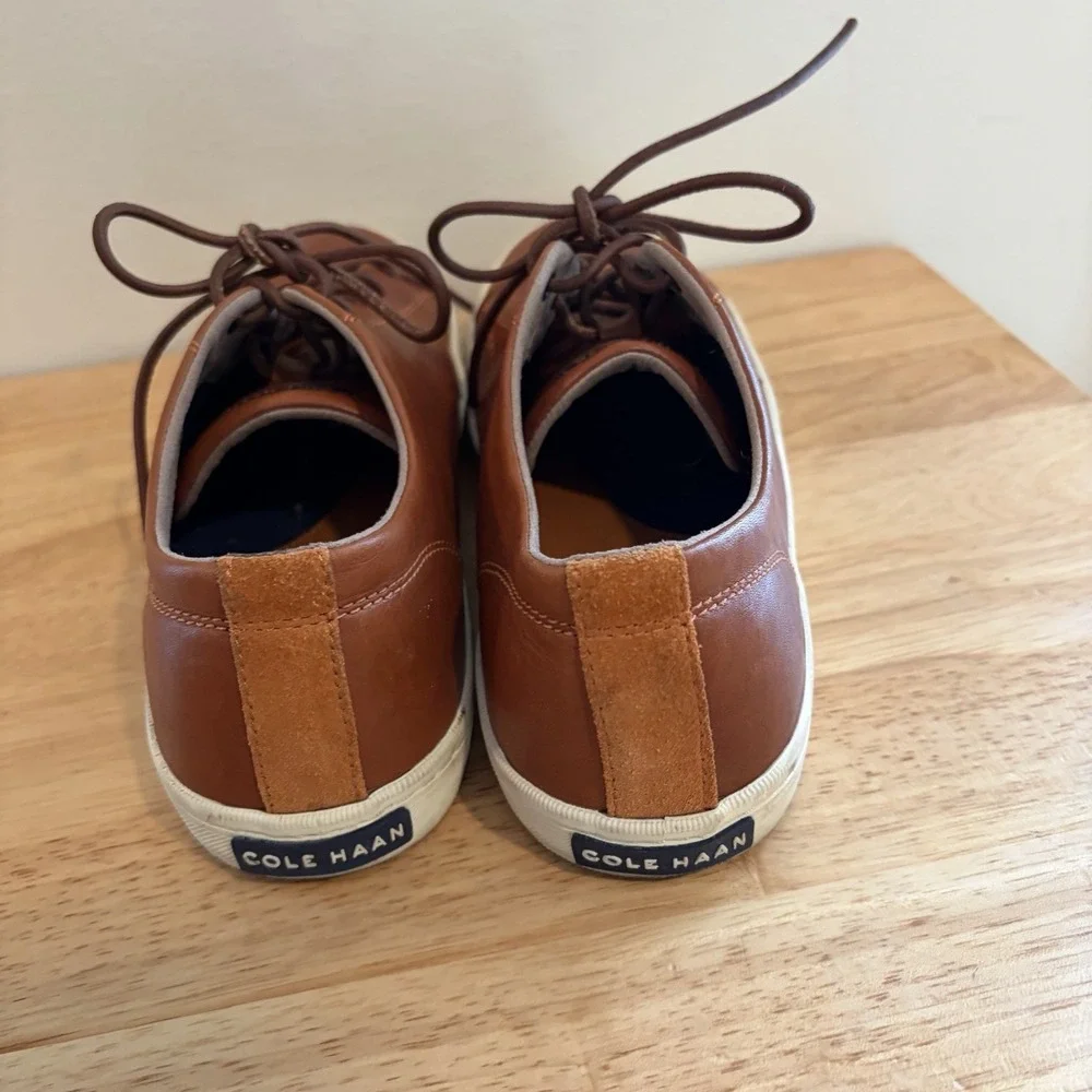 Cole Haan Trafton 9.5 Shoes‎ Brown Leather Sneakers Low Top Work Casual Lace Up